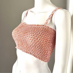 SisstRevolution Crop Top Smocked Adj Straps Floral Sz M NWT